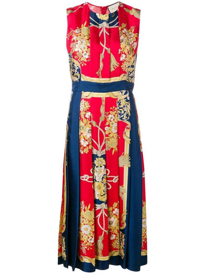 Gucci Floral Print Dress - Blue
