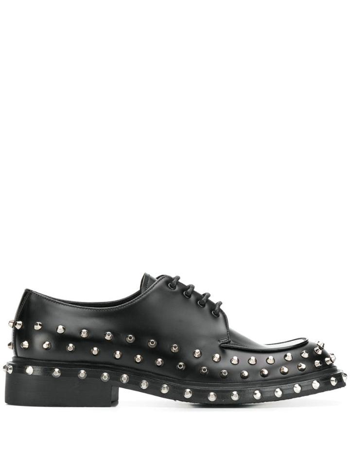 Prada Stud Embellished Derby Shoes - Black