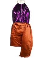 Christian Pellizzari Short Two-tone Dress - Purple