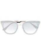 Jimmy Choo Eyewear Cat Eye Frame Sunglasses - Silver