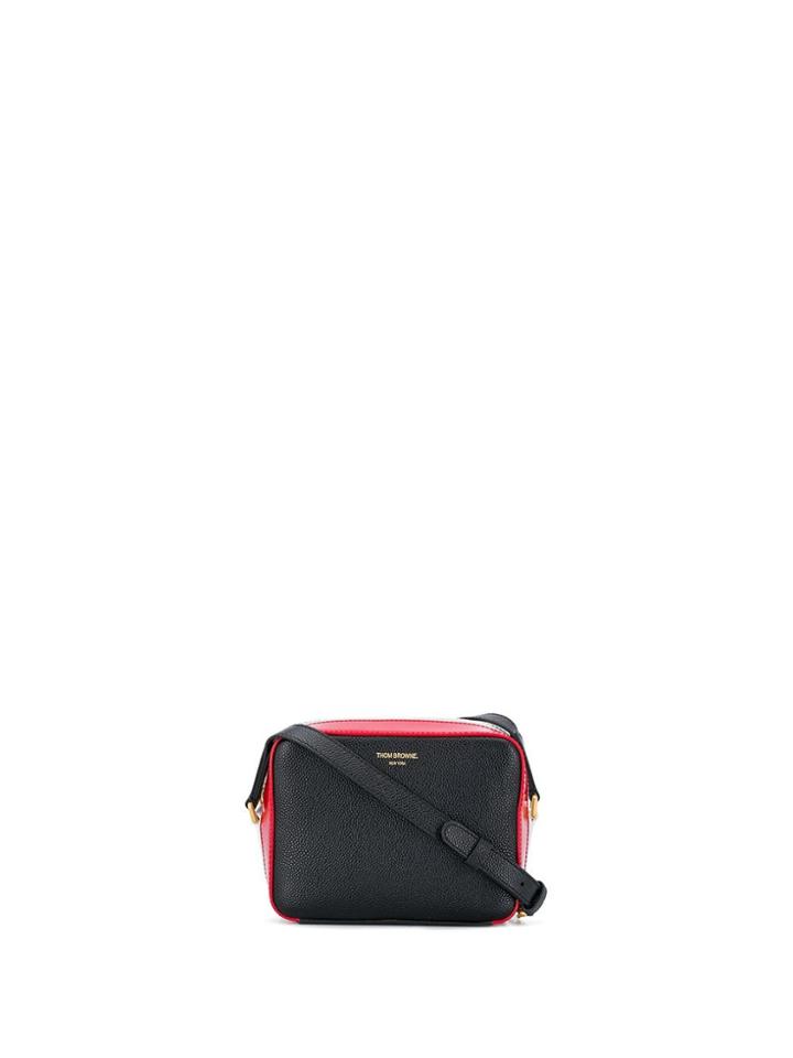 Thom Browne Tricolour-stripe Crossbody Bag - Black