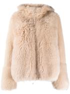Yves Salomon Hooded Fur Jacket - Pink