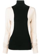 Helmut Lang Colour Block Turtleneck Sweater - Black