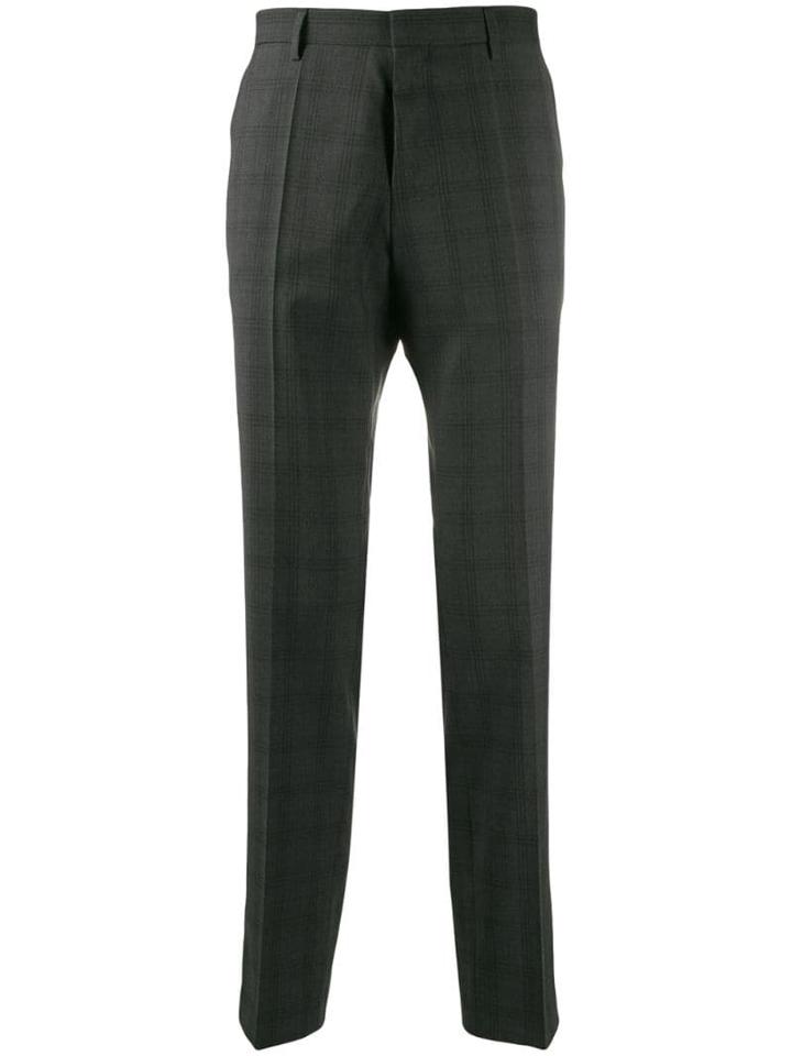 Boss Hugo Boss Check Print Straight Trousers - Grey