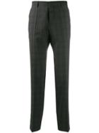 Boss Hugo Boss Check Print Straight Trousers - Grey