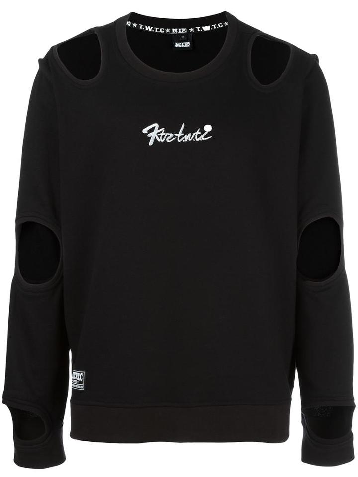 Ktz Cut-off Detail Longsleeved T-shirt, Adult Unisex, Size: Xl, Black, Cotton