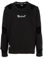 Ktz Cut-off Detail Longsleeved T-shirt, Adult Unisex, Size: Xl, Black, Cotton