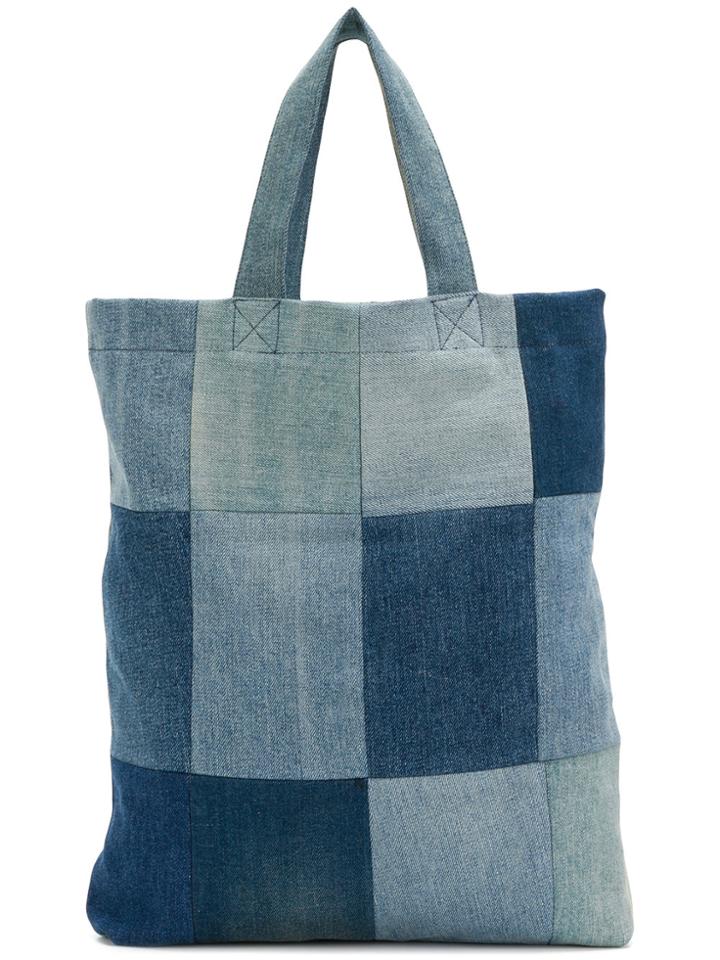 6397 Patchwork Denim Tote - Blue