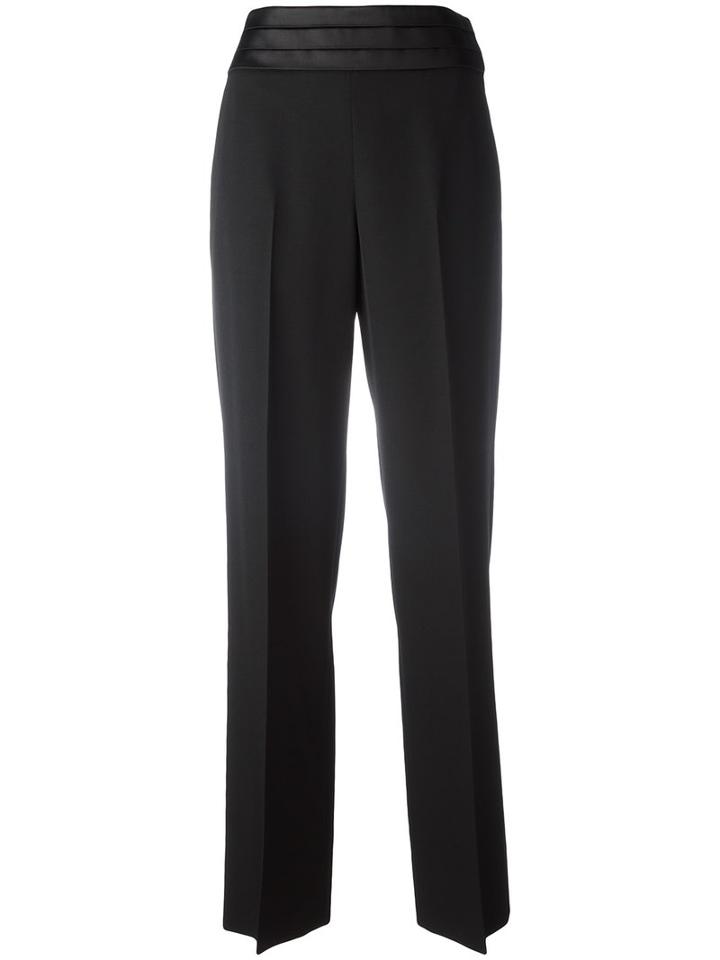 Maison Margiela Pleated Waistband Trousers, Women's, Size: 40, Black, Silk/cotton/virgin Wool