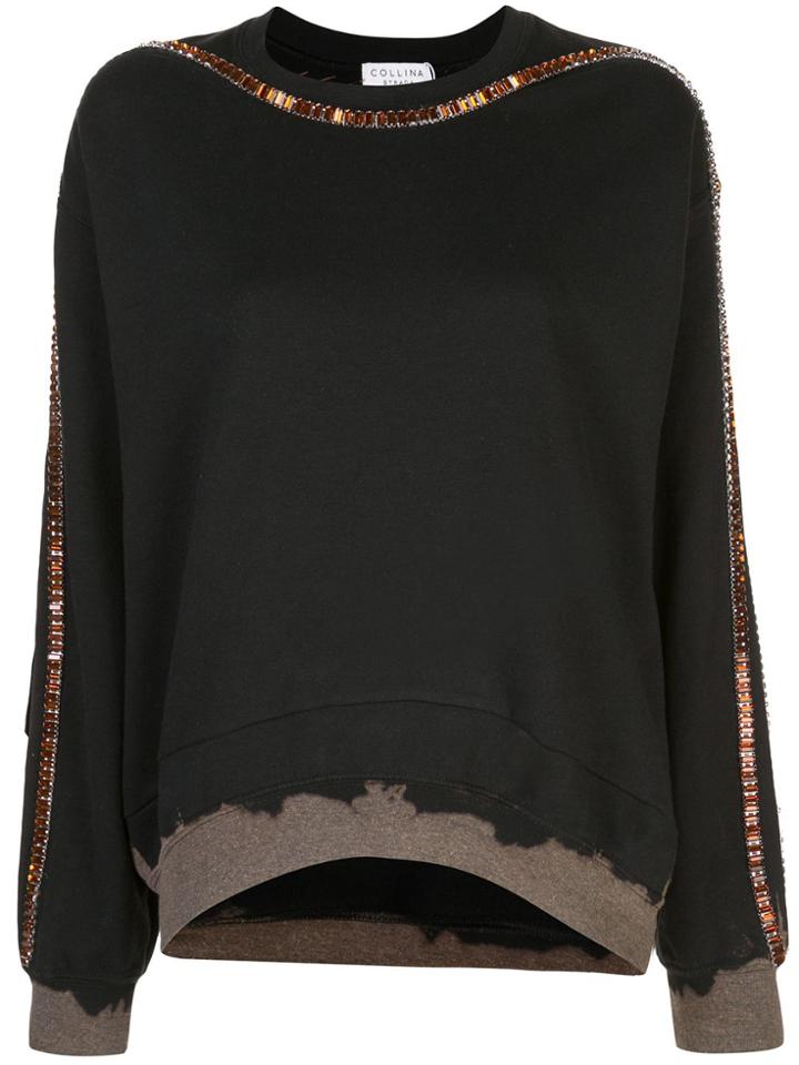 Collina Strada Embellished Tie-dye Sweatshirt - Black