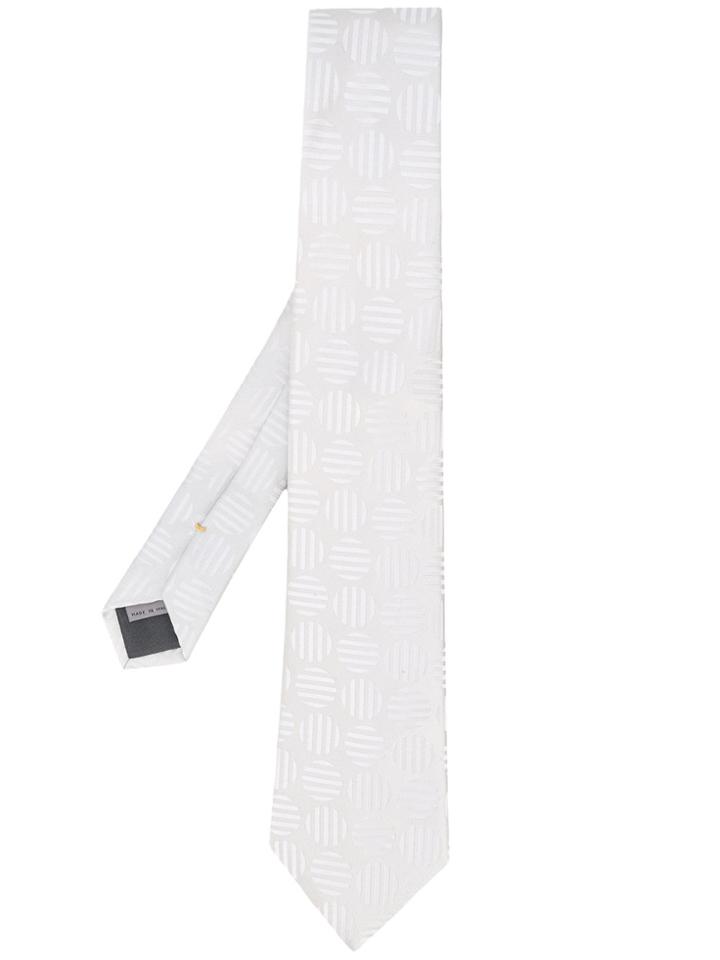 Canali Circle Stripe Tie - Grey