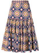 La Doublej Printed Full Skirt - Blue