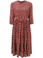 Aspesi Flower Print Midi Dress - Brown