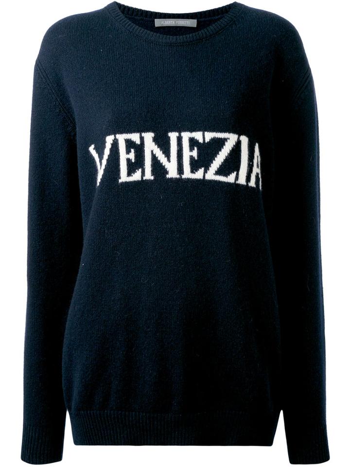 Alberta Ferretti - Venezia Jumper - Women - Cashmere/virgin Wool - 44, Blue, Cashmere/virgin Wool