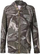 Palm Angels Banana Leaf Print Hooded Sweatshirt, Men's, Size: Small, Green, Cotton
