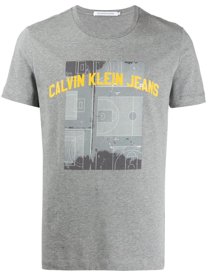 Calvin Klein Jeans Basketball Photo Print T-shirt - Grey