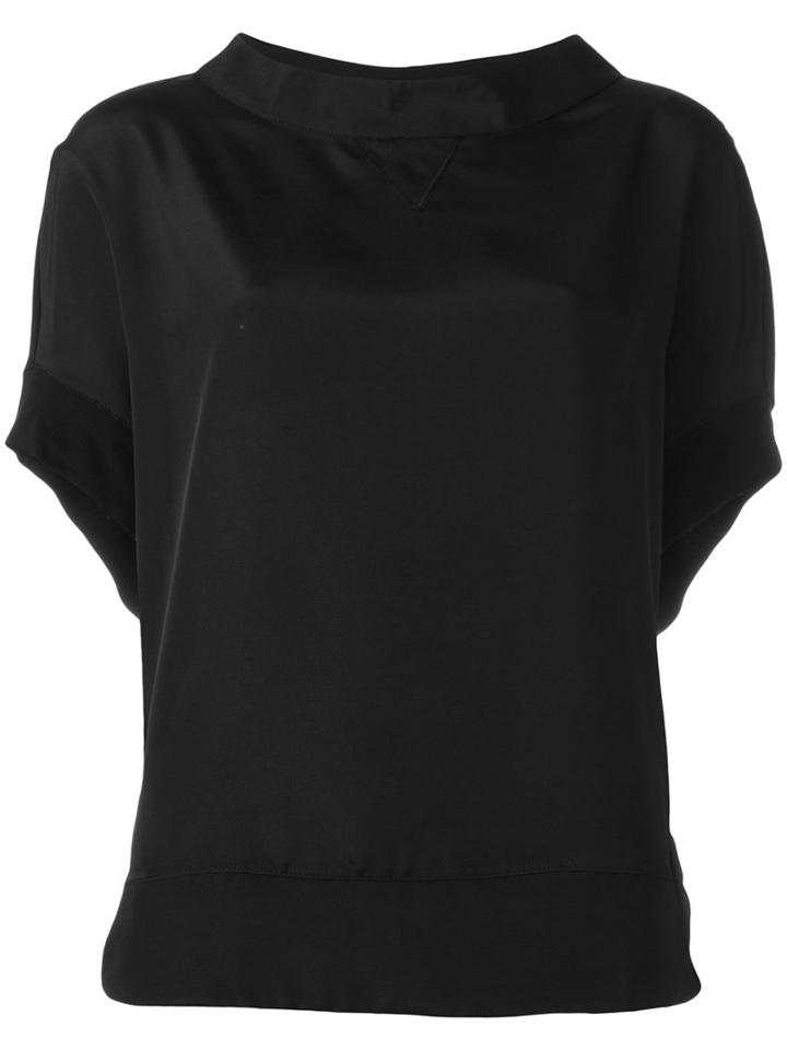 Blugirl Plain T-shirt, Size: 44, Black, Polyester/spandex/elastane/viscose