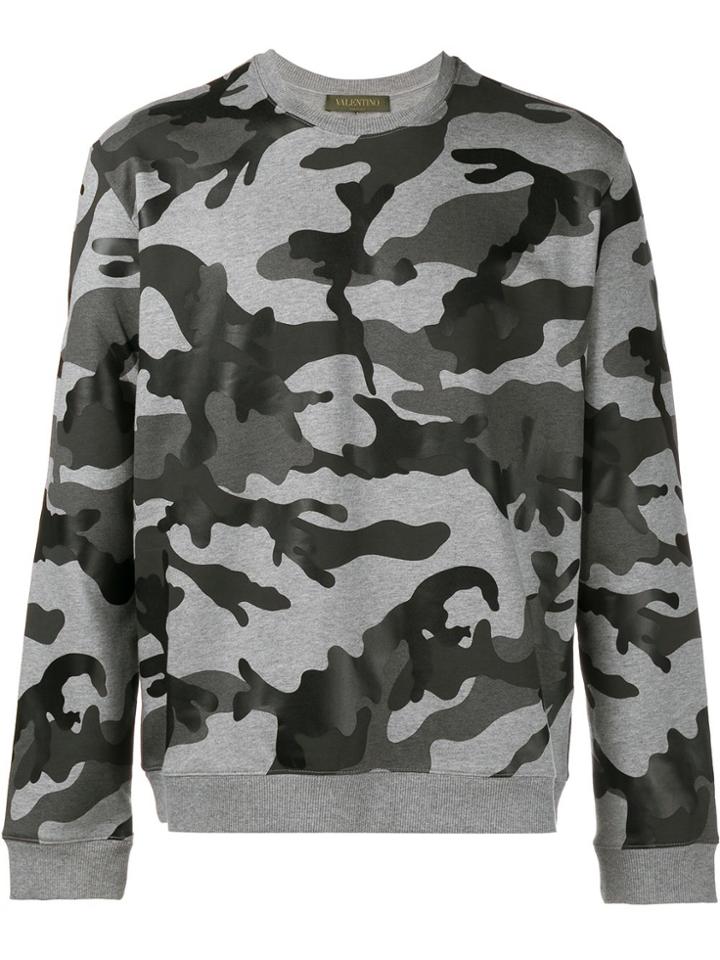 Valentino Camouflage Print Sweatshirt - Grey