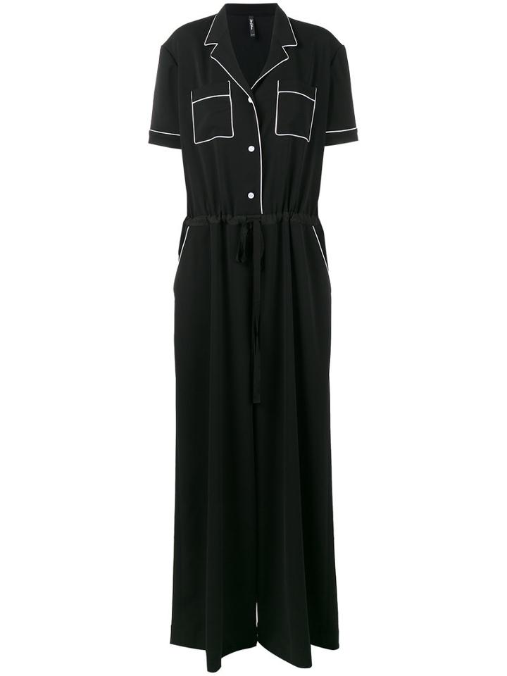Adam Selman - Pyjama Short Sleeve Jumpsuit - Women - Polyester/spandex/elastane - 6, Women's, Black, Polyester/spandex/elastane