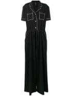 Adam Selman - Pyjama Short Sleeve Jumpsuit - Women - Polyester/spandex/elastane - 6, Women's, Black, Polyester/spandex/elastane
