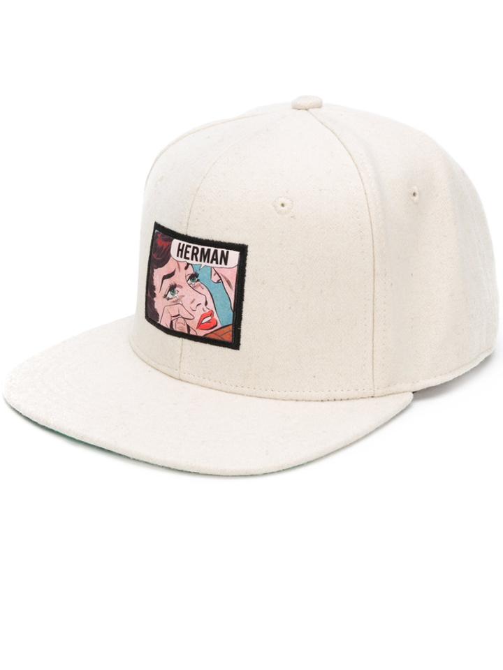 Herman Logo Print Baseball Cap - White