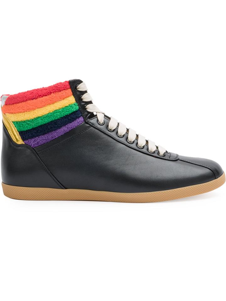 Gucci Rainbow Hi-top Sneakers - Black