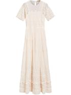 Burberry Embroidered Tulle Dress - White
