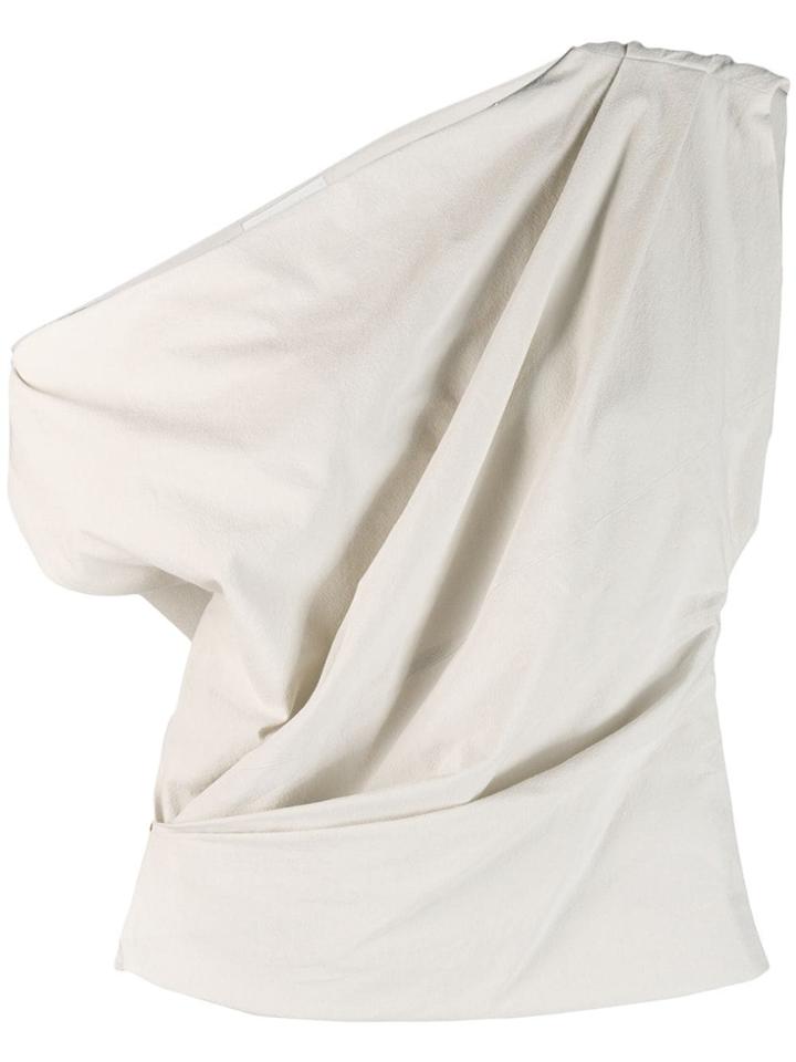 Lemaire Draped One Shoulder Top - Neutrals