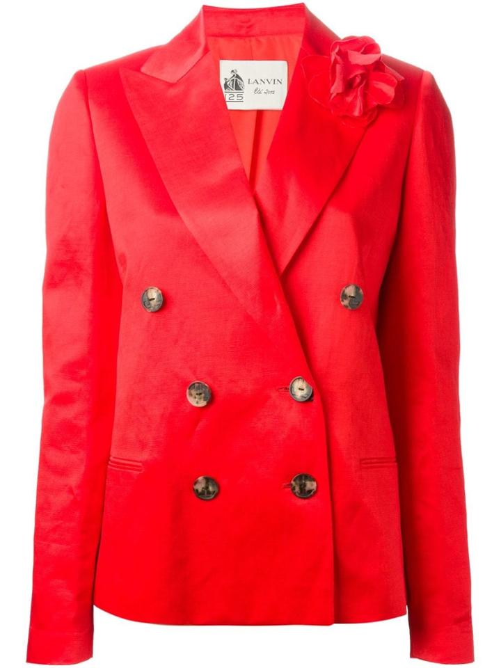 Lanvin Flower Detail Blazer - Red