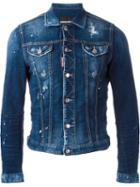 Dsquared2 Distressed Denim Jacket, Men's, Size: 50, Blue, Cotton/spandex/elastane