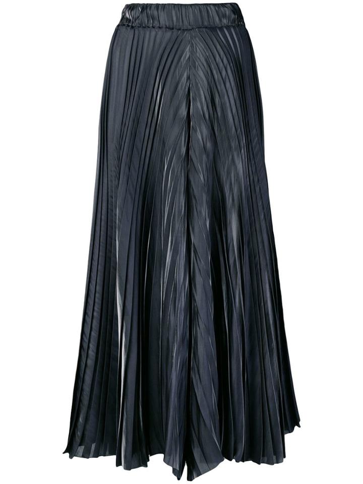 Dusan Metallic Pleated Skirt - Blue