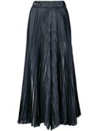 Dusan Metallic Pleated Skirt - Blue