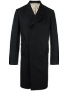 Lemaire Concealed Fastening Mid Coat, Men's, Size: 50, Black, Wool/cotton