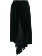 Comme Des Garçons Pre-owned Velveteen Cropped Asymmetric Trousers -