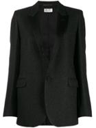 Saint Laurent Single-breasted Textured Blazer - Black