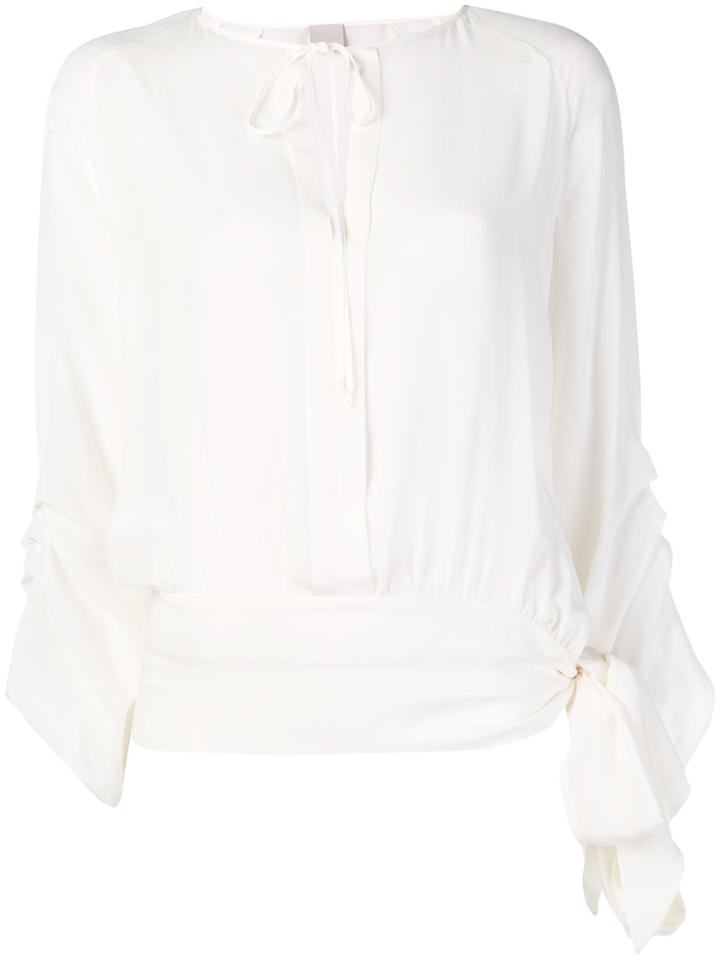 Pinko Side Bow Fastening Blouse - White