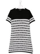 Balmain Kids Teen Logo Stripe T-shirt Dress - Black
