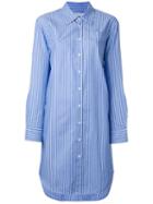 Dondup Striped Shirt Dress, Women's, Size: 40, Blue, Cotton