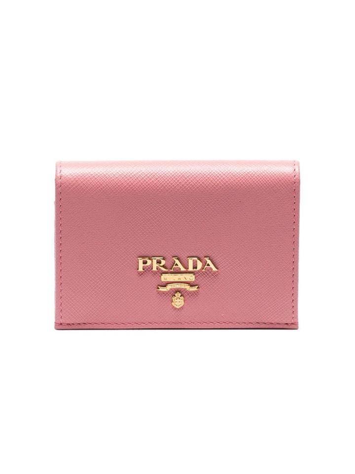 Prada Pink Leather Logo Wallet