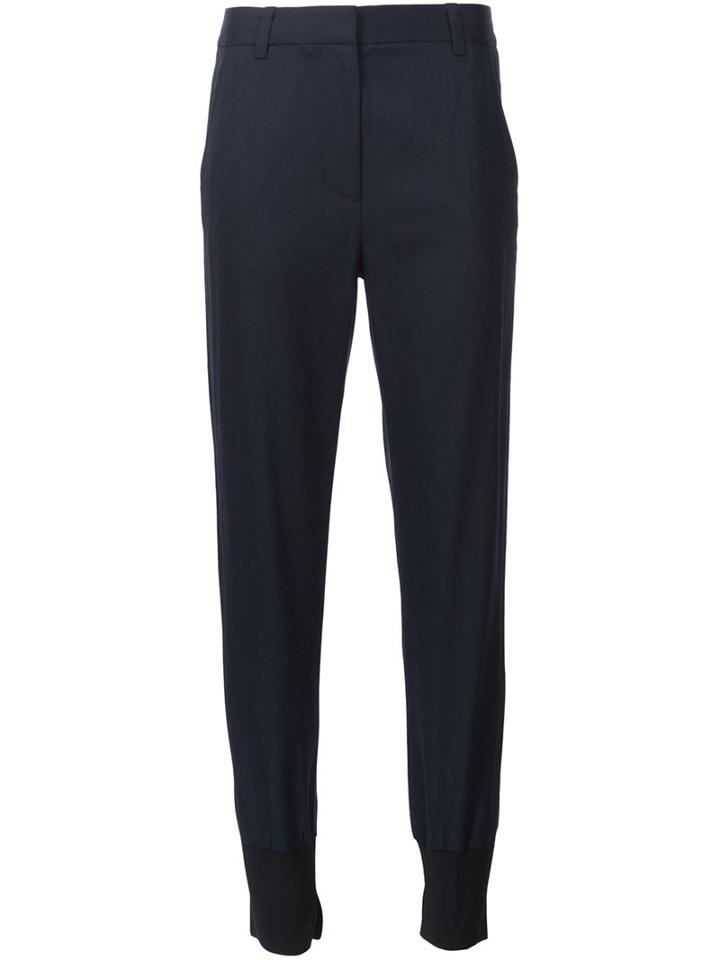 3.1 Phillip Lim Cropped Trousers, Women's, Size: 0, Blue, Spandex/elastane/wool