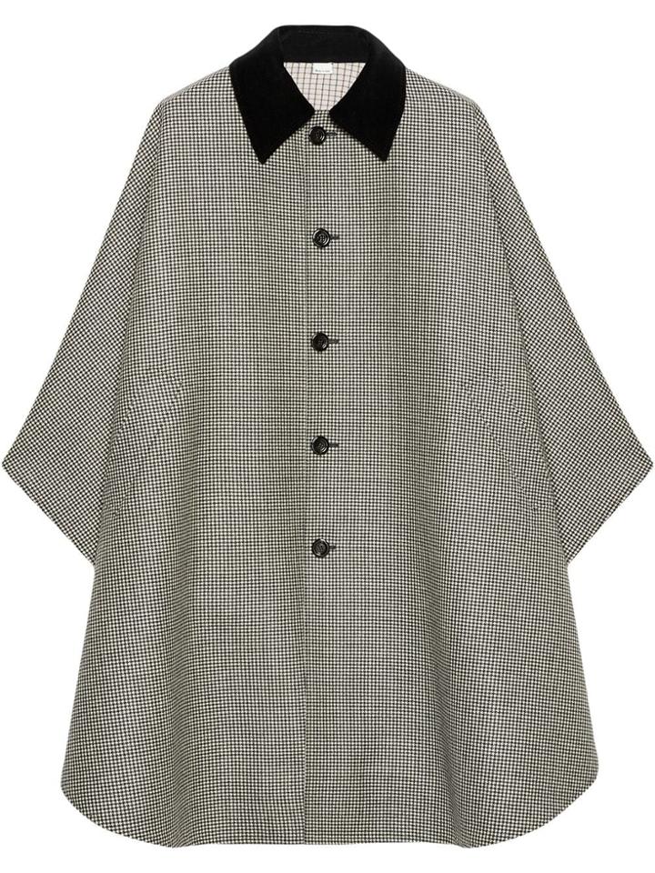 Gucci Houndstooth Wool Cape - 1960 Grey