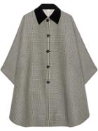 Gucci Houndstooth Wool Cape - 1960 Grey