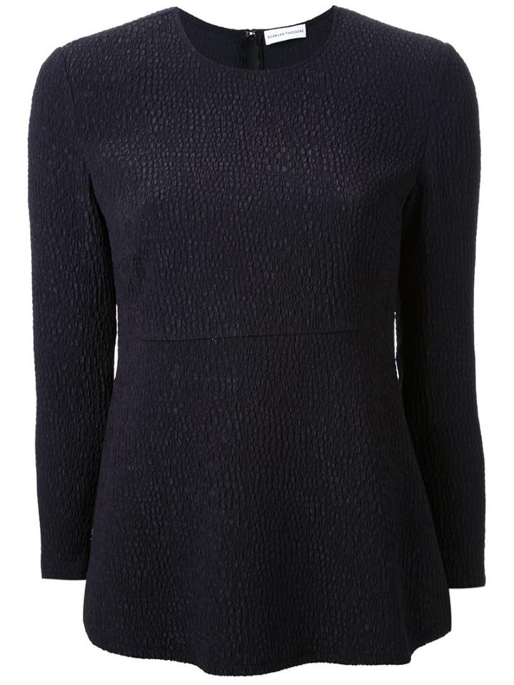 Scanlan Theodore Reptile Textured Top, Women's, Size: 8, Blue, Acetate