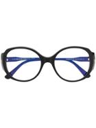 Tom Ford Eyewear Round Oversized Glasses - Black