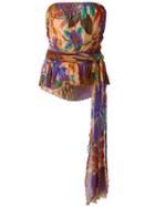 Romeo Gigli Vintage Ruched Print Top