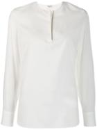 Brunello Cucinelli Collarless Shirt - White