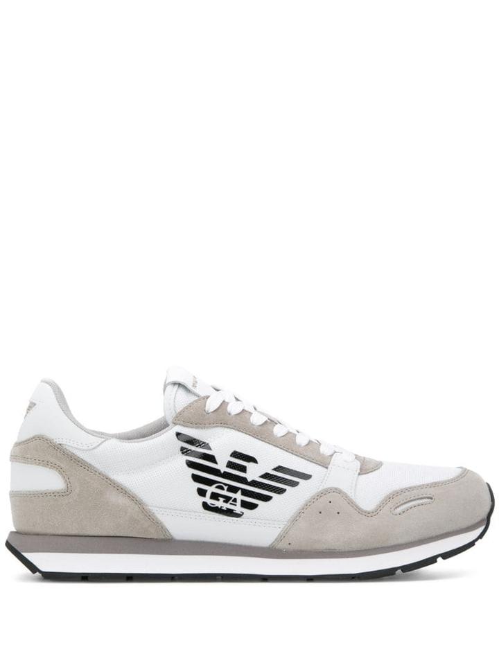 Emporio Armani Logo Printed Sneakers - White