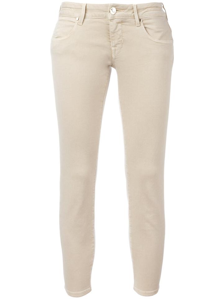 Jacob Cohen Skinny Cropped Jeans, Women's, Size: 26, Beige, Cotton/polyester/spandex/elastane