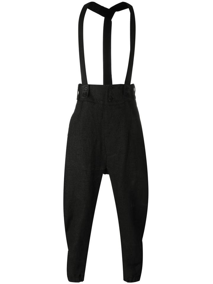 Lost & Found Ria Dunn Suspenders Track Pants, Men's, Size: Large, Black, Linen/flax/cotton