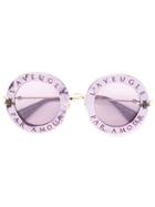 Gucci Eyewear L'aveugle Par Amour Round Sunglasses - Pink & Purple